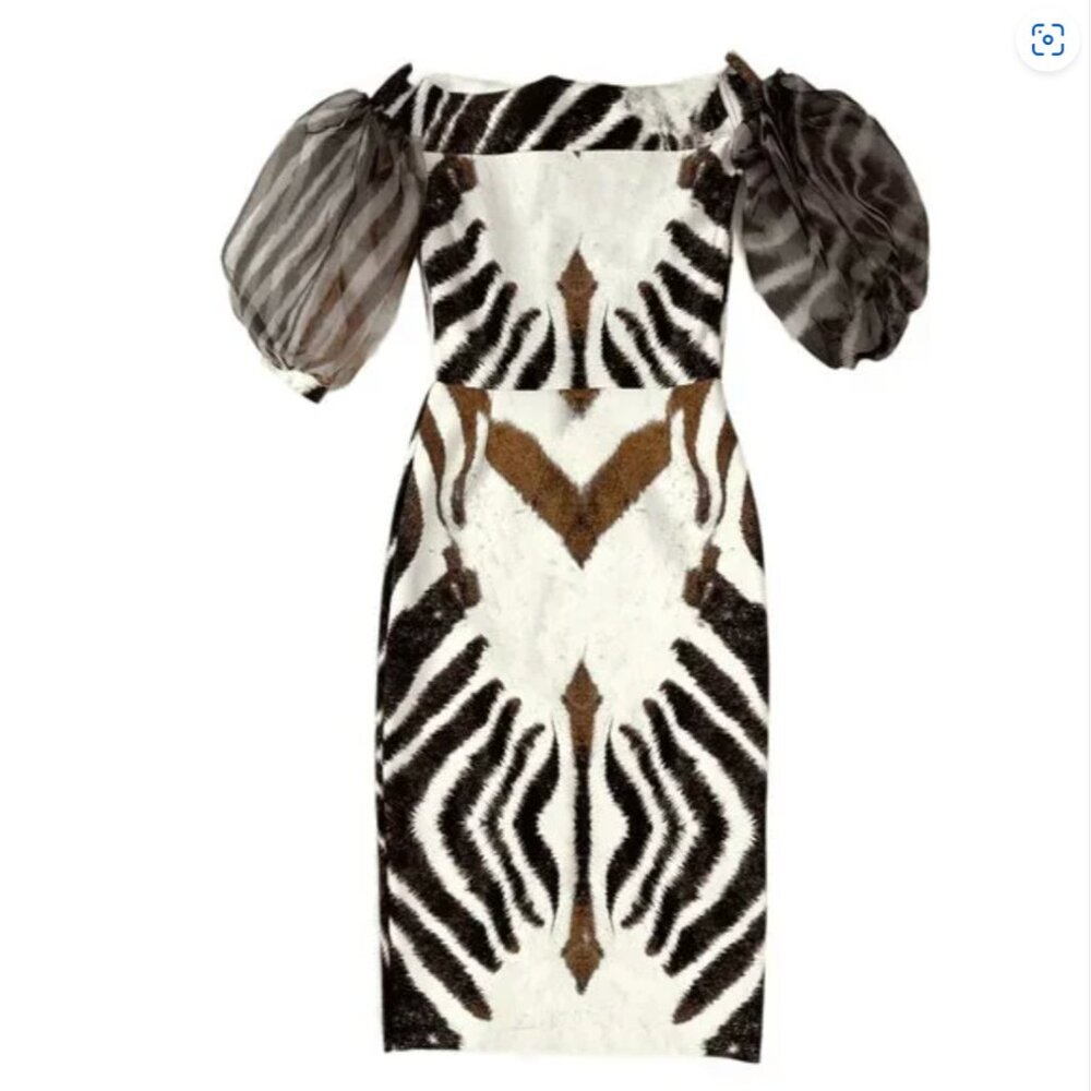 NWT Auc La Petite Robe Di Chiara Boni Saida Animal Print Ruffle Dress 4 $856 - Picture 11 of 14